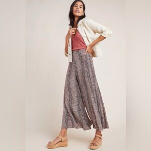 Anthropologie Brown and White snake print pants